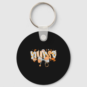 Retro Pumpkin Nurse Life Stethoscope Fall Autumn F Key Ring