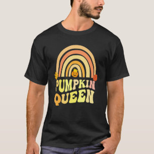 Retro PUMPKIN QUEEN Rainbow Carver Lady Fall Carvi T-Shirt