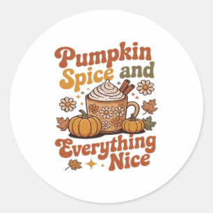 Retro Pumpkin Spice Everything Nice Classic T-Shir Classic Round Sticker