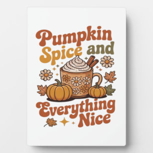 Retro Pumpkin Spice Everything Nice Classic T-Shir Plaque