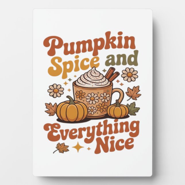 Retro Pumpkin Spice Everything Nice Classic T-Shir Plaque (Front)
