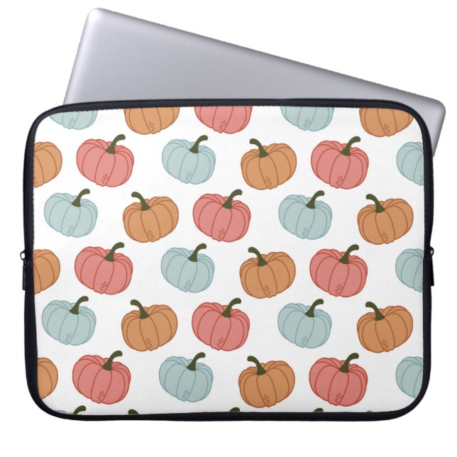 Retro Pumpkin Thanksgiving Seamless Pattern Laptop Sleeve (Front)