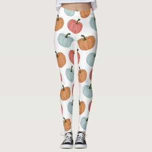 Retro Pumpkin Thanksgiving Seamless Pattern Leggings