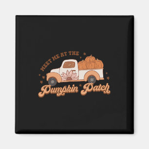 Retro Pumpkin Truck Meet Me At Pumpkin Patch Fall Magnet