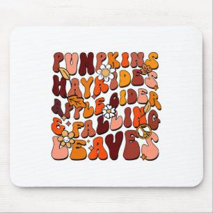 Retro Pumpkins Hayrides Apple Cider And Falling Le Mouse Pad