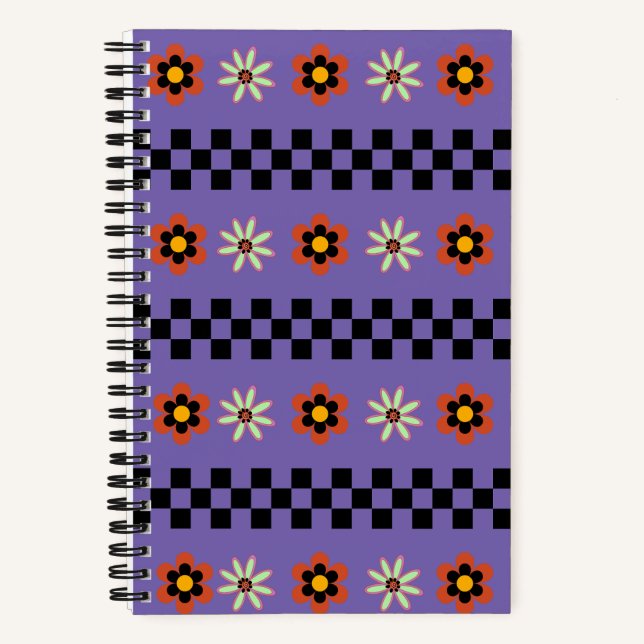 Retro Punk Flowers Notebook (Front)