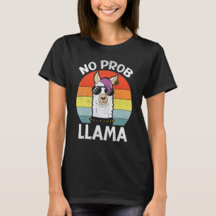 Retro Punk No Prob Llama No Problama Lamaste Lama T-Shirt
