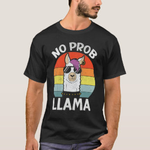 Retro Punk No Prob Llama No Problama Lamaste Lama  T-Shirt