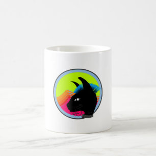 Retro Punk Vibe Black Cat Coffee Mug