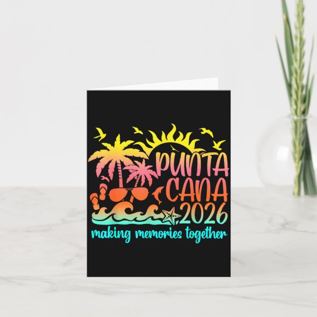 Retro Punta Vacation Cana Making Memories Together Card (Front)