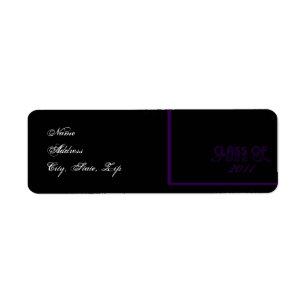 Retro Purple and Black Graduation Return Address Return Address Label