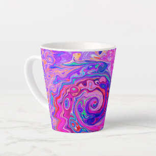 Retro Purple and Orange Abstract Groovy Swirl Latte Mug