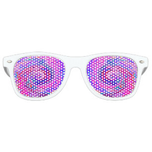 Retro Purple and Orange Abstract Groovy Swirl Retro Sunglasses