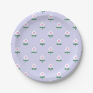 Retro Purple Daisy Baby Shower Teen Girl Birthday Paper Plate