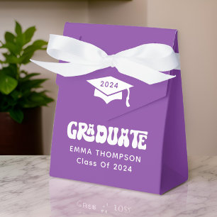 Retro Purple Graduate Class Of 2024 Favour Box