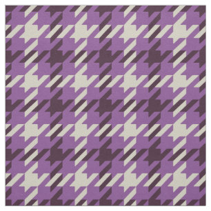 Retro purple houndstooth plaid pattern fabric