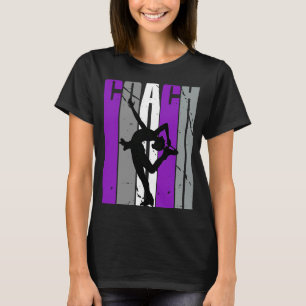 Retro Purple Ice Skating Coach Womens Birthday Col T-Shirt