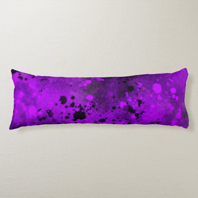 Retro Purple Paint Splatter Body cushion (Front)