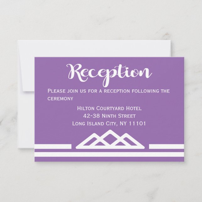 Retro Purple Reception Geometric Triangle Invitation (Front)