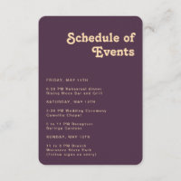 Retro Purple Schedule of Events Rounded Edge