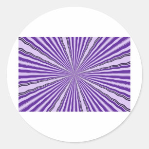 RETRO PURPLE STRIPES CLASSIC ROUND STICKER