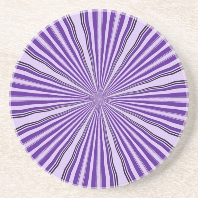 RETRO PURPLE STRIPES COASTER (Front)