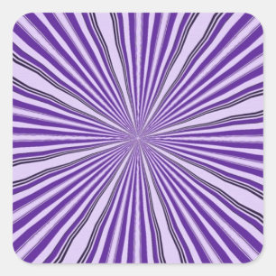 RETRO PURPLE STRIPES SQUARE STICKER
