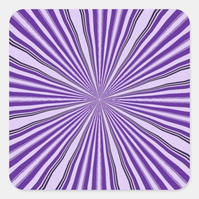 RETRO PURPLE STRIPES SQUARE STICKER (Front)
