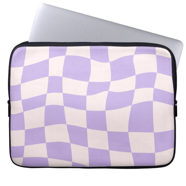 Retro Purple Wavy Pattern Laptop Sleeve (Front)