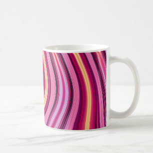 Retro purple wavy stripes pattern coffee mug