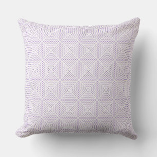 Retro Purple White Squares Pattern Cushion