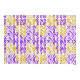 Retro Purple & Yellow Geometric Pattern Pillowcase