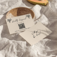 Retro QR Code Hand Written Drawn Quirky Wedding