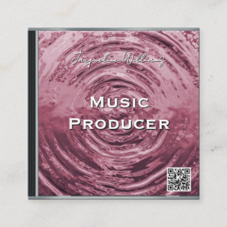 Retro QR Code Pink Music CD Case Square Business Card