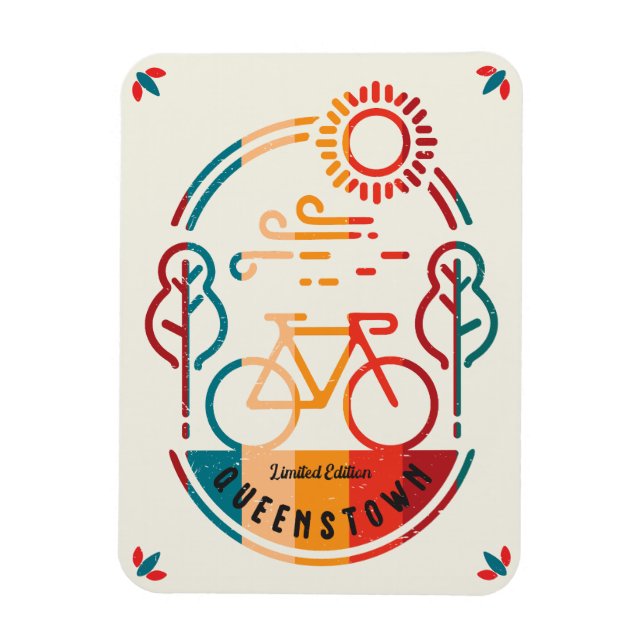 Retro Queenstown Bike Trail Magnet (Vertical)