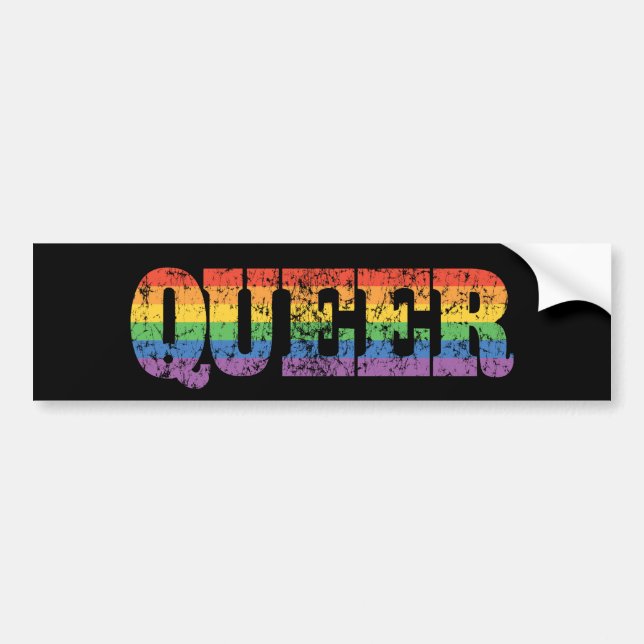 Retro Queer Bumper Sticker (Front)