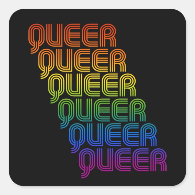 Retro Queer Pattern T-Shirt Square Sticker (Front)