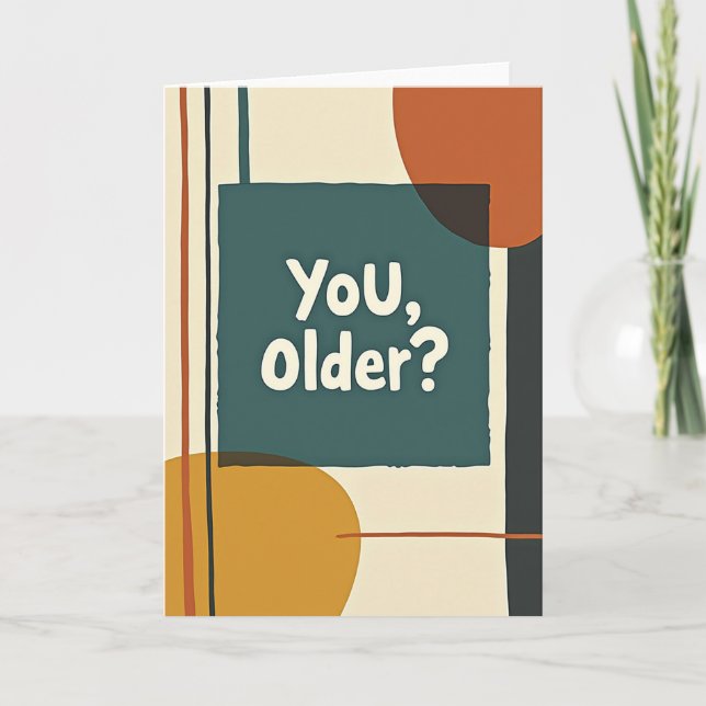 Retro Question Birthday Card (Front)