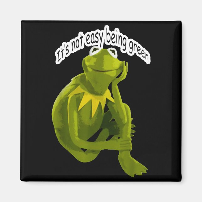 Retro Quote Its Not Easy Being Green Funny Frog An Magnet (Front)
