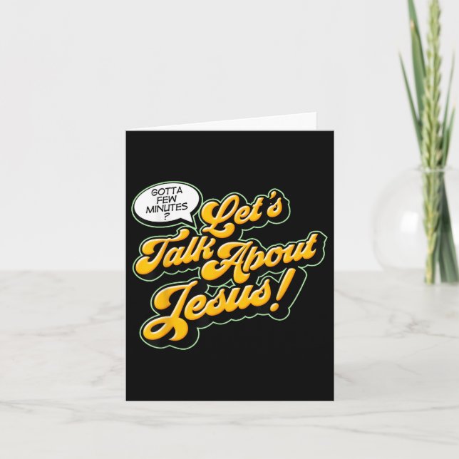 Retro Quote Lets Talk About Jesus Basic Christian  Card (Front)