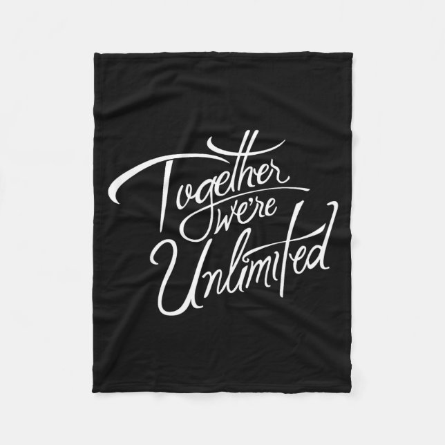 Retro Quote Together Were Unlimited Basic Funny  Fleece Blanket (Front)