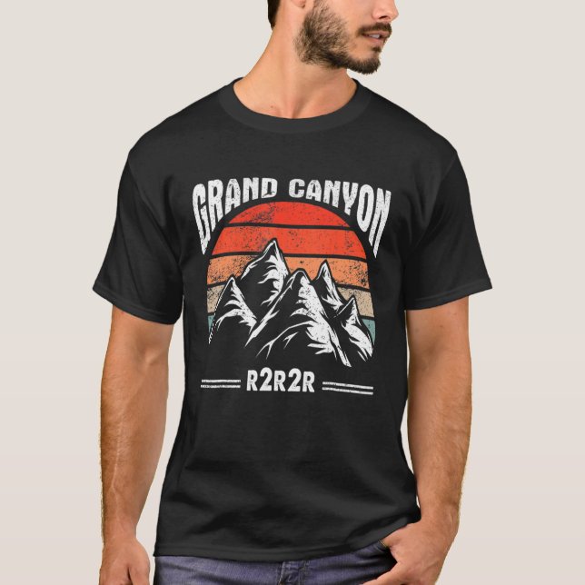 Retro R2R Rim2Rim Grand Canyon National Park Vinta T-Shirt (Front)