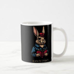 Retro Rabbit Death To Tyrants Vintage 90s, Funny Q Coffee Mug
