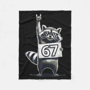 Retro Raccoon 67 Shirts Rock Music Men Kids Women Fleece Blanket