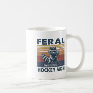 Retro Raccoon Feral Hockey Mom Hockey Player Trash Coffee Mug