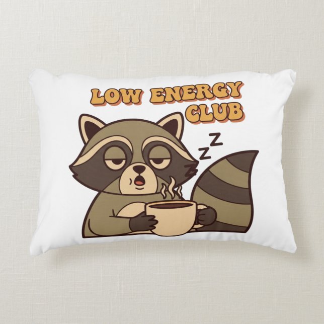Retro Raccoon Low Energy Club Rectangular Pillow (Front)