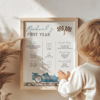 Retro Race Car Milestone Sign