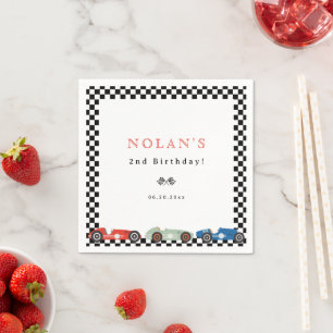 Retro Race Car Theme Birthday Napkin