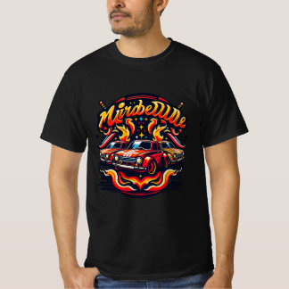 Retro Racing Car Art - Mirablle Flames Graphic T-Shirt