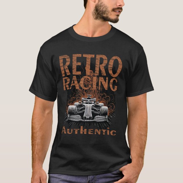 Retro Racing  car Authentic T-Shirt (Front)